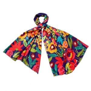 Alternative view of Grandiflora Navy Wool Scarf