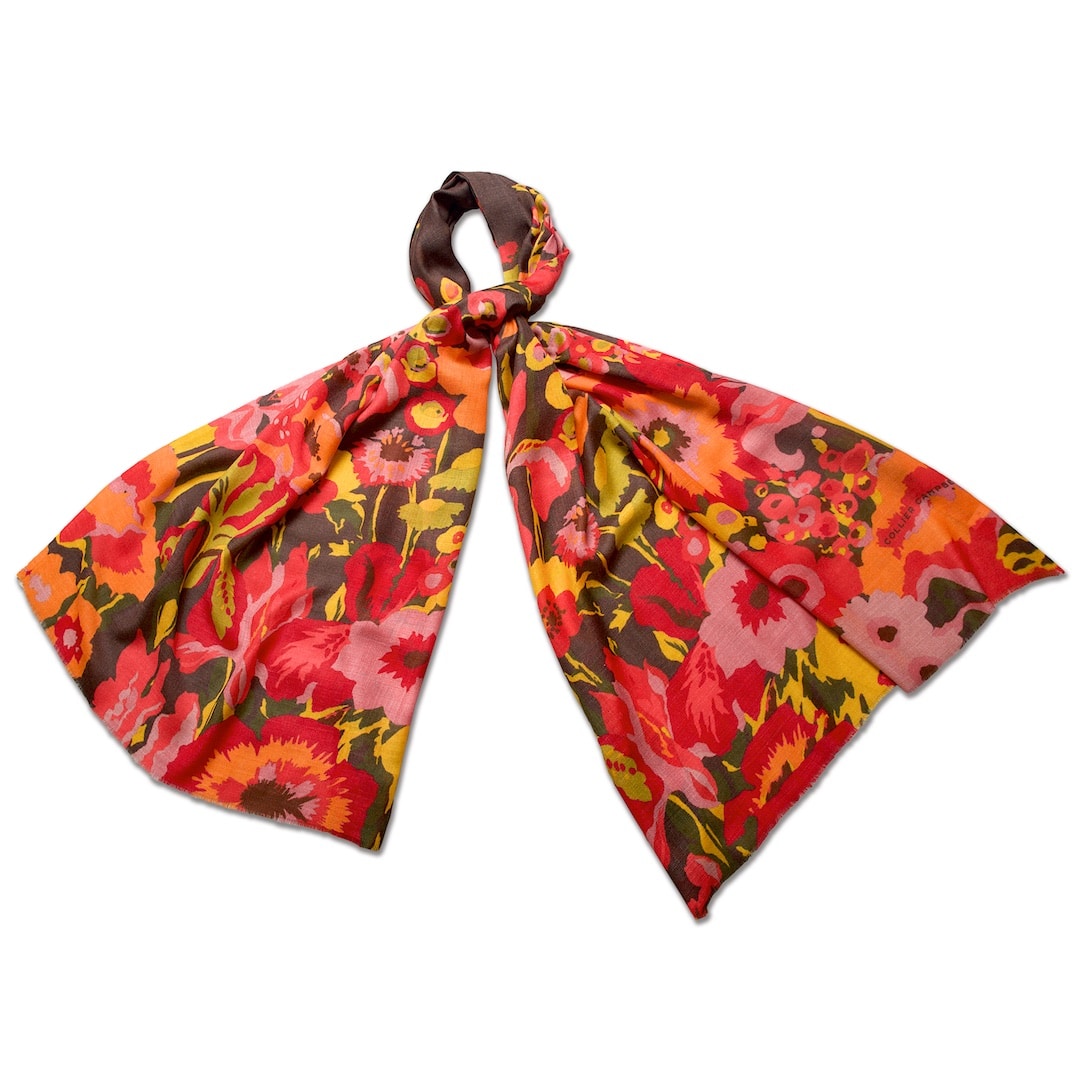 Secret Garden Mocha Wool Scarf - Image 2