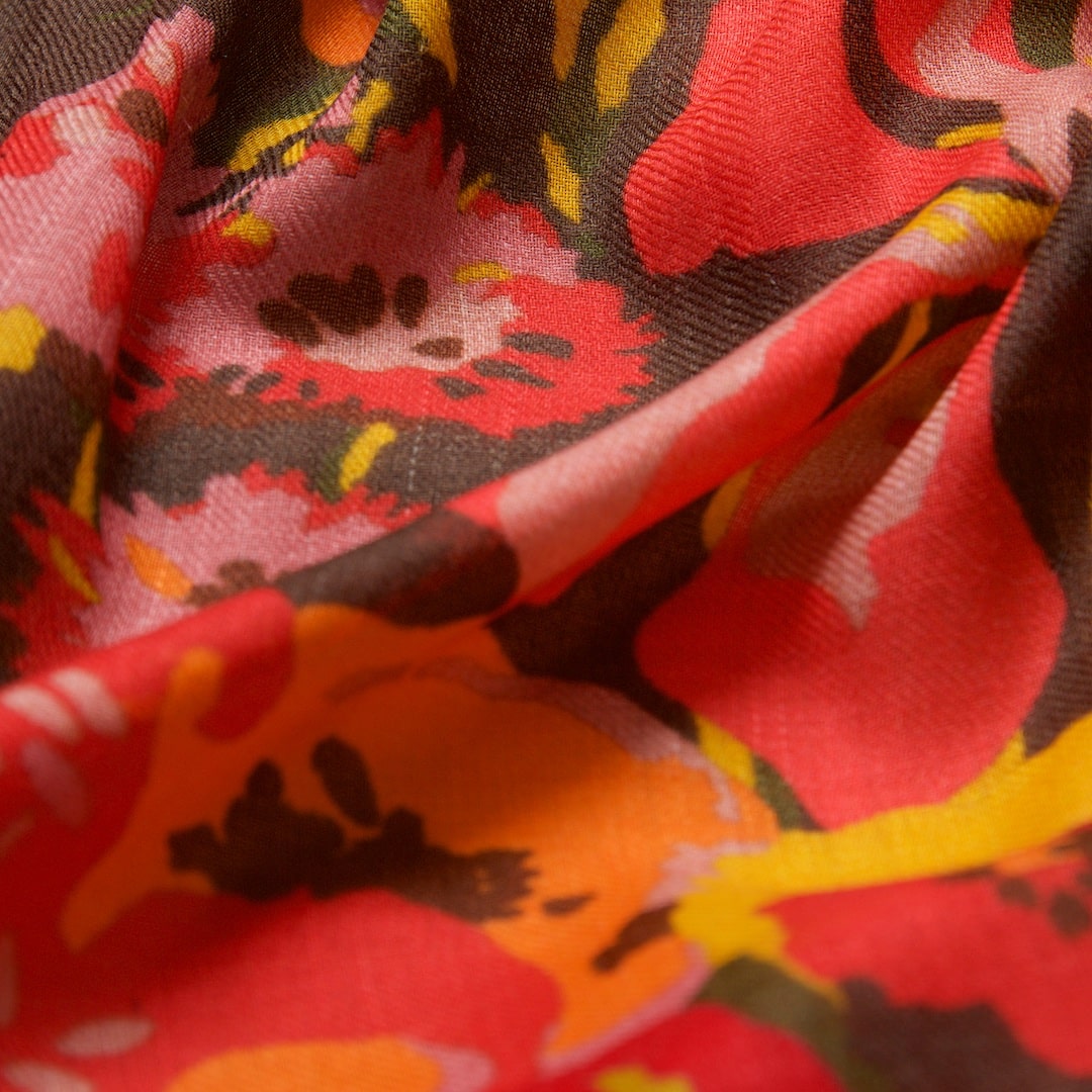 Secret Garden Mocha Wool Scarf - Image 6