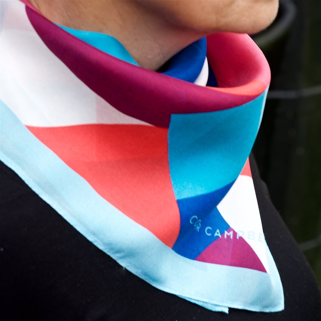 Savoy Pop Blues Square Silk Scarf - Image 2